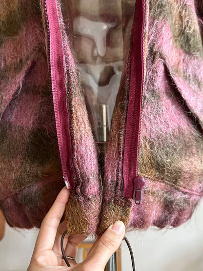 1970s shaggy mohair plaid jacket