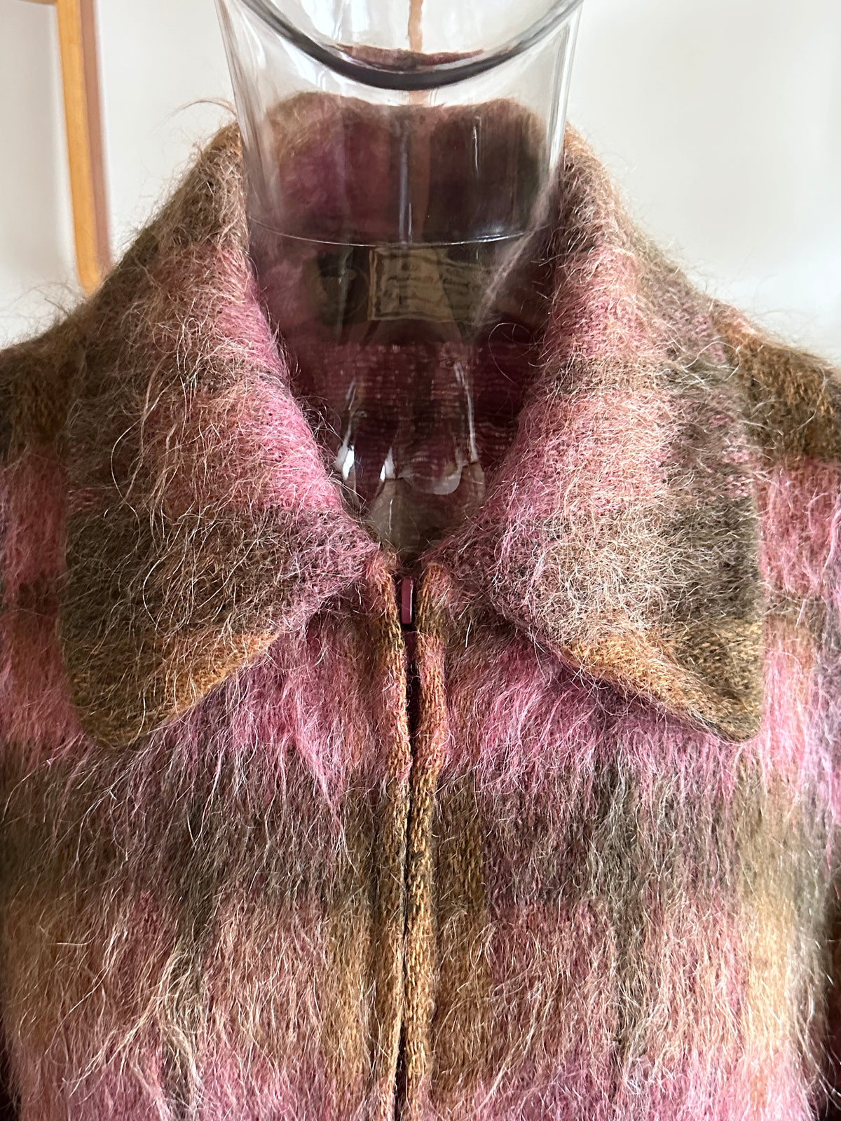 1970s shaggy mohair plaid jacket