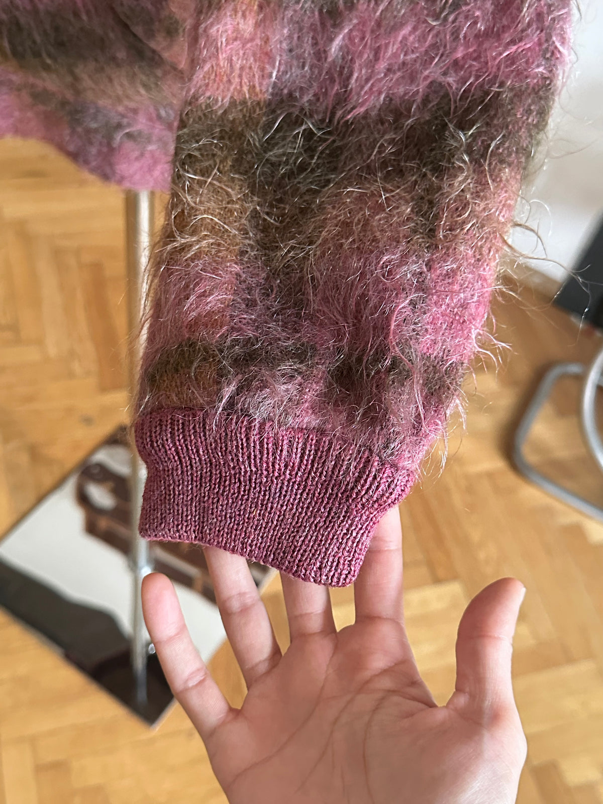 1970s shaggy mohair plaid jacket