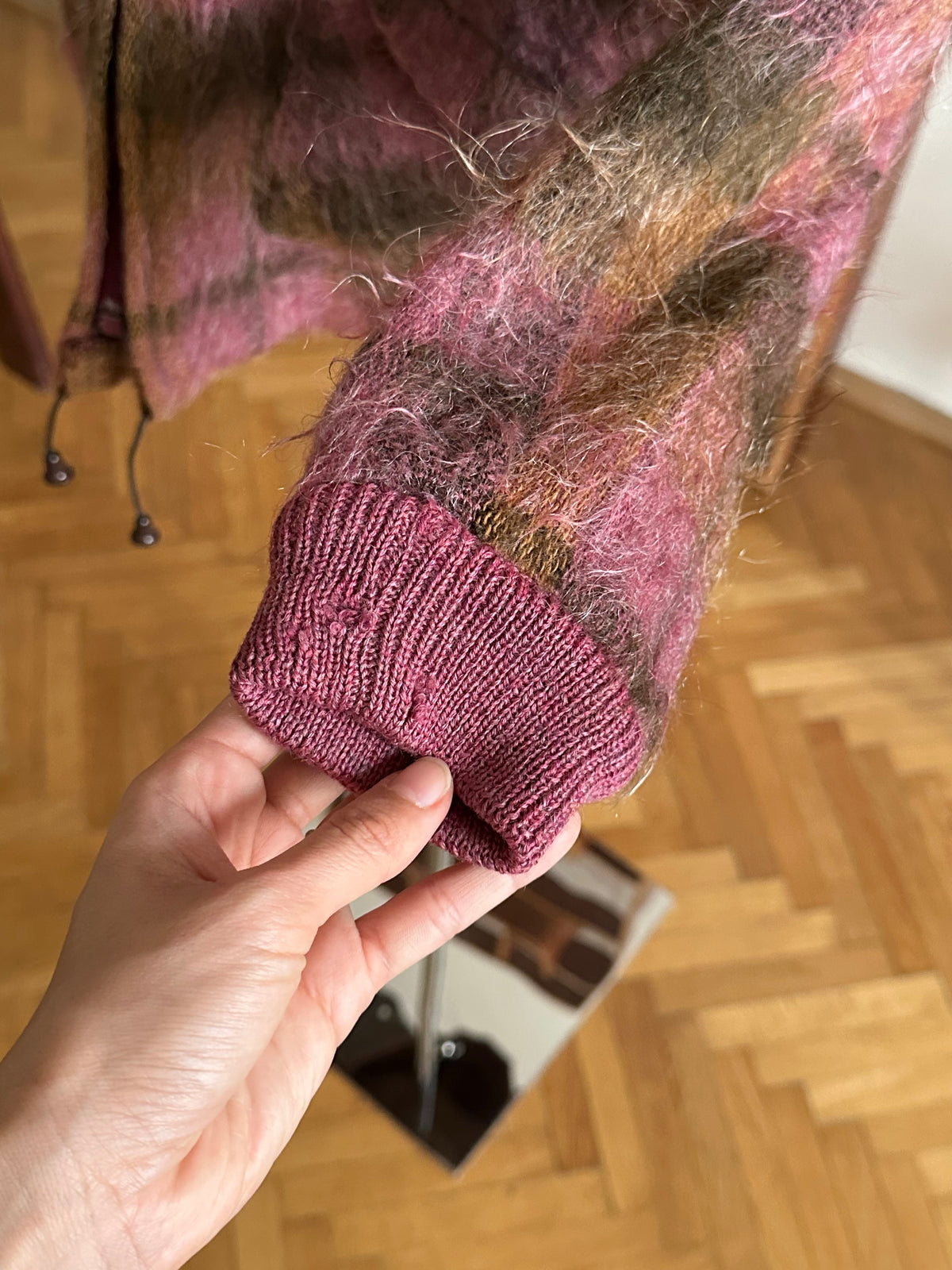 1970s shaggy mohair plaid jacket