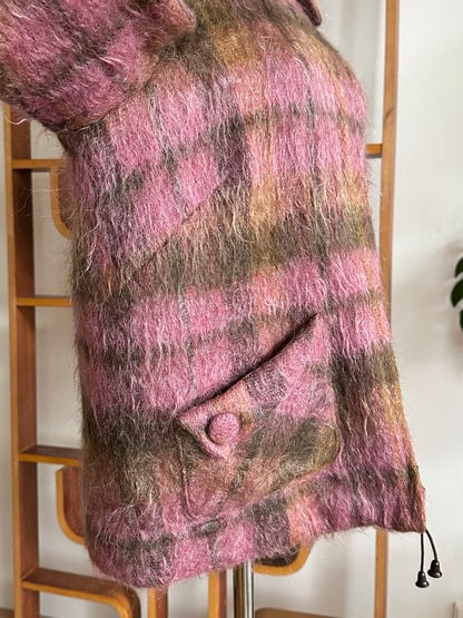 1970s shaggy mohair plaid jacket
