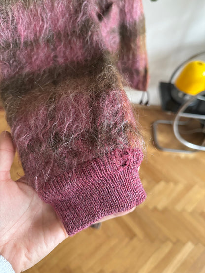 1970s shaggy mohair plaid jacket