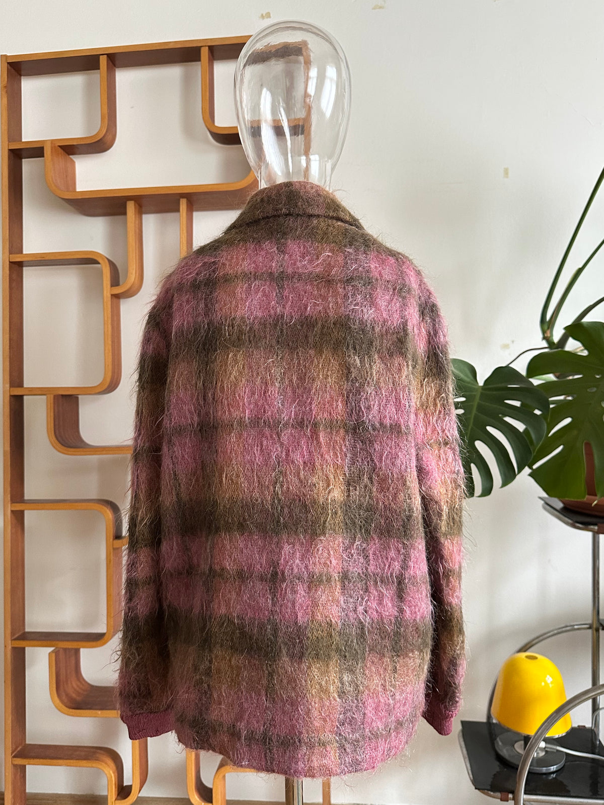 1970s shaggy mohair plaid jacket
