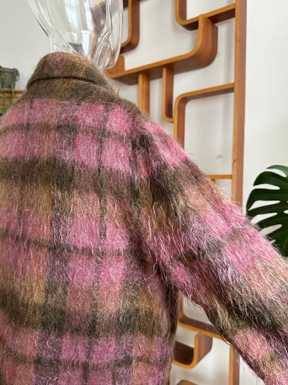 1970s shaggy mohair plaid jacket