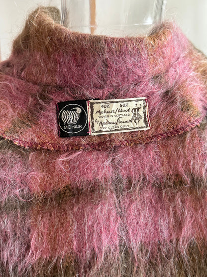 1970s shaggy mohair plaid jacket