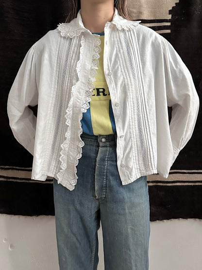 1900s German antique scallops blouse