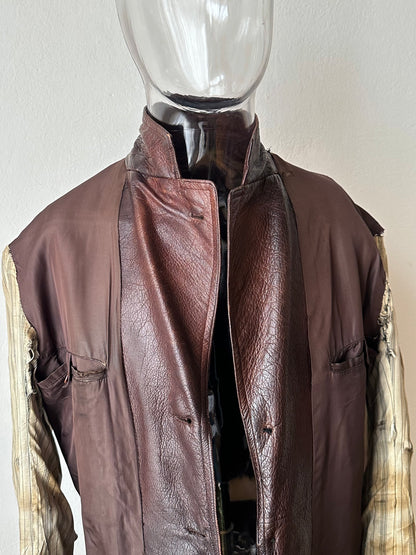 Unknown leather and wool tailored jacket pre 1960s