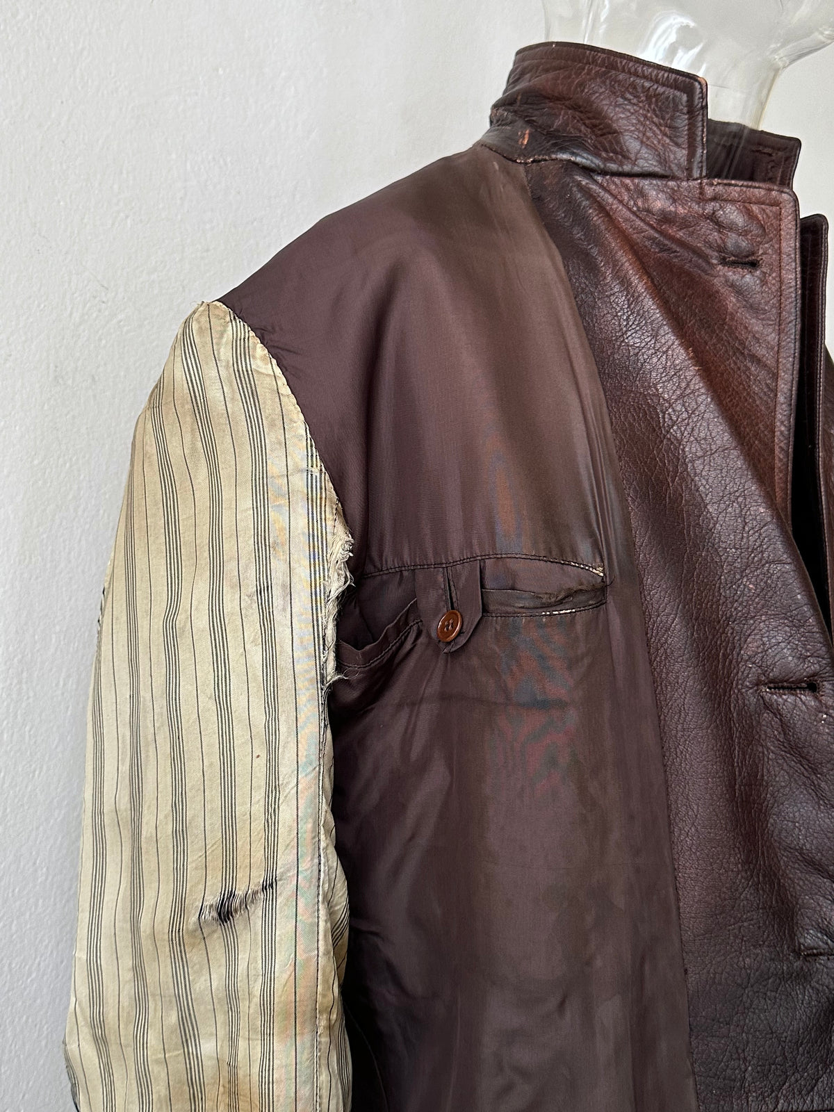 Unknown leather and wool tailored jacket pre 1960s