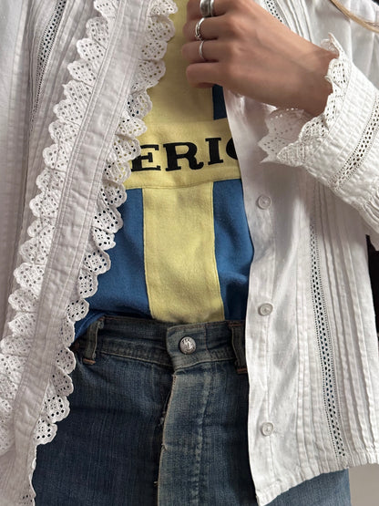 1900s German antique scallops blouse