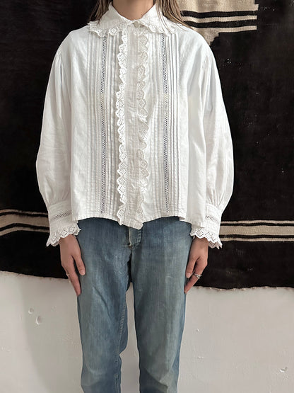 1900s German antique scallops blouse