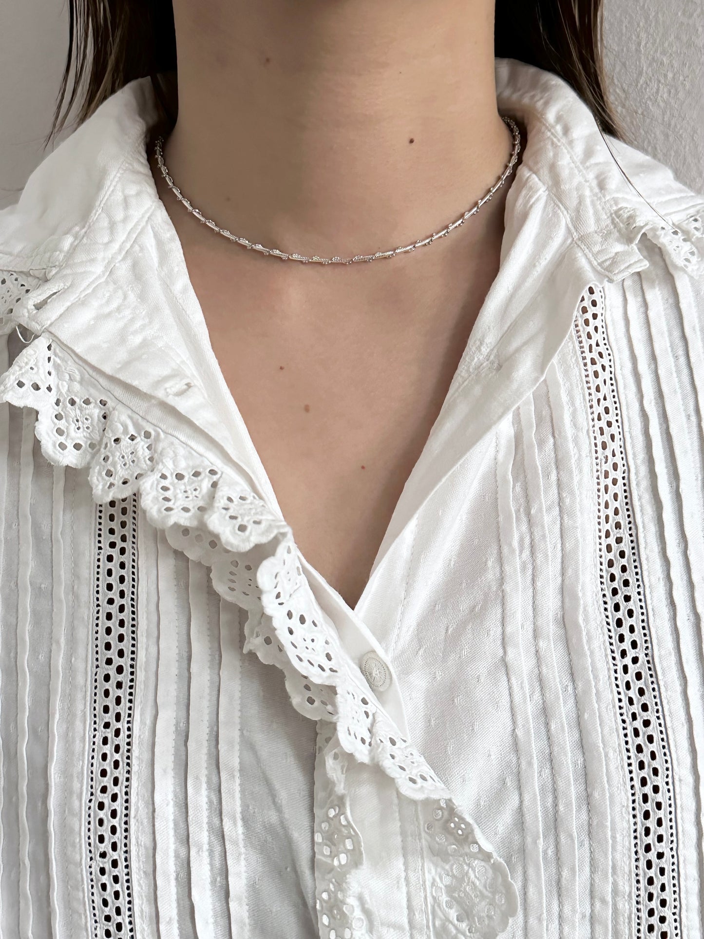 Italy 925 tiny chain necklace - bold twist