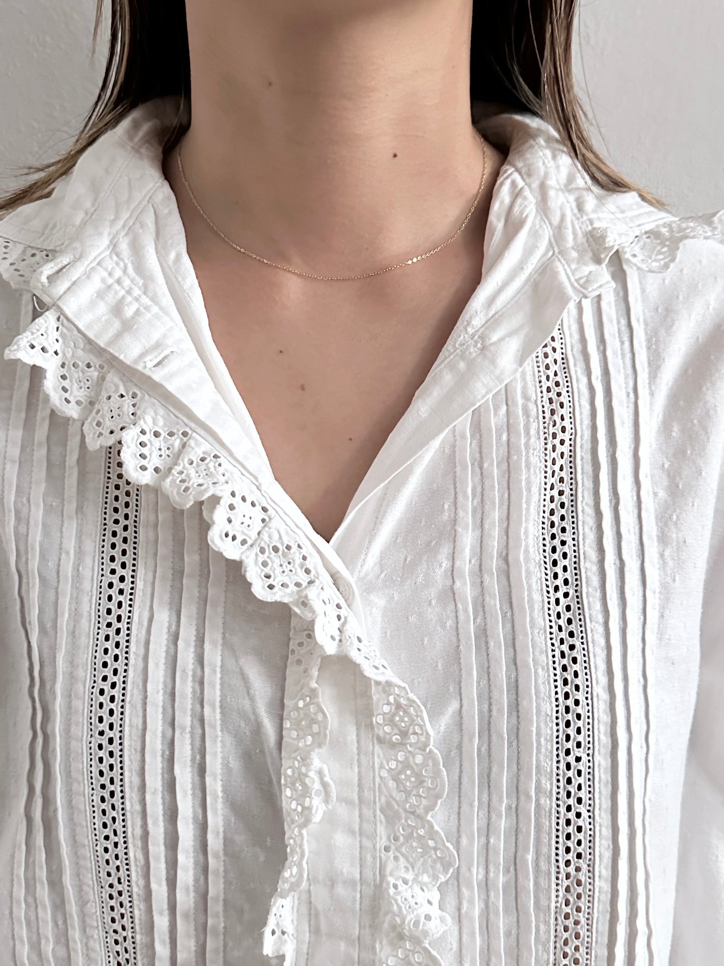 Italy 925 tiny chain necklace - gold micro