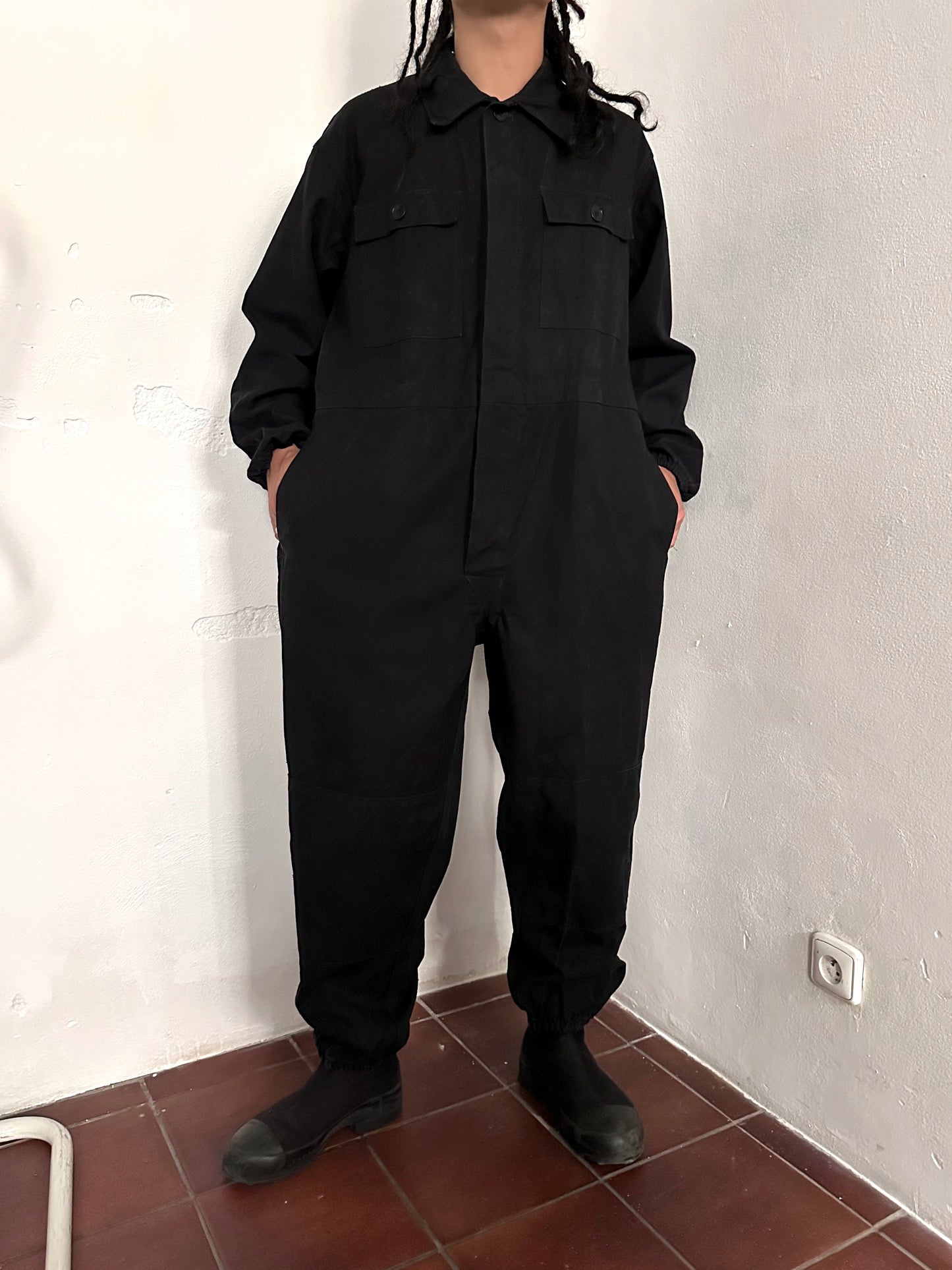Vintage East German military black jumpsuit