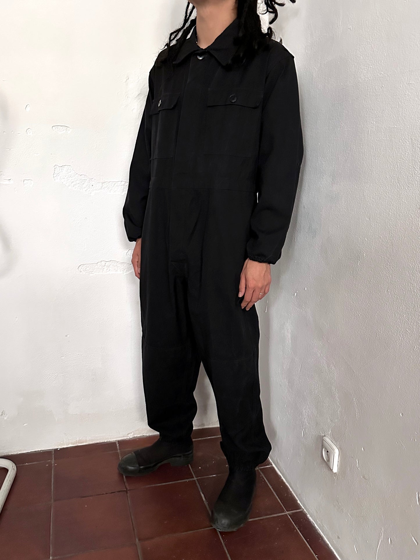 Vintage East German military black jumpsuit