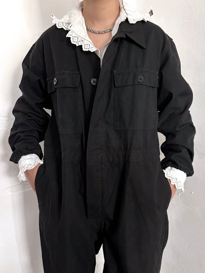 Vintage East German military black jumpsuit