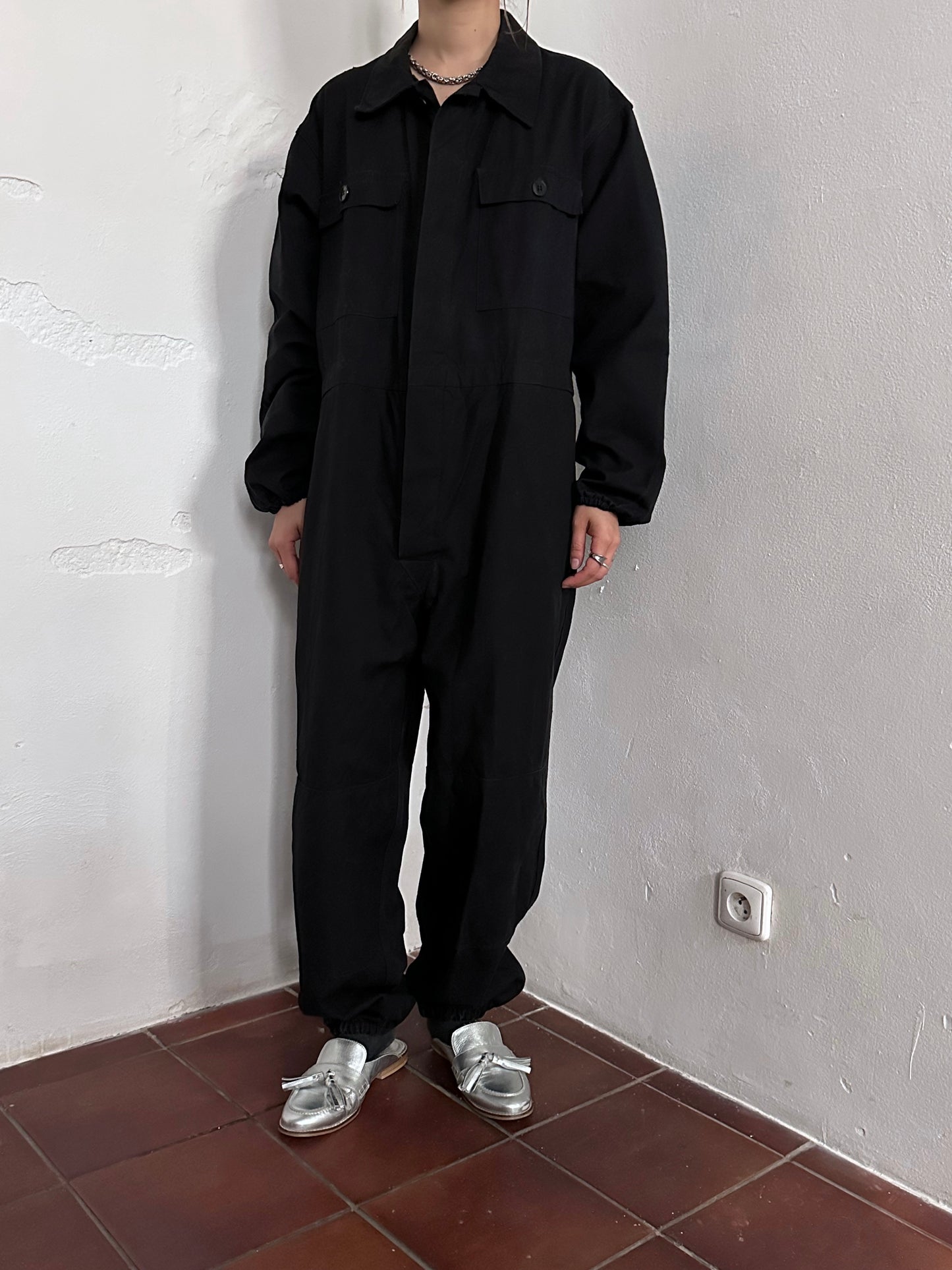 Vintage East German military black jumpsuit