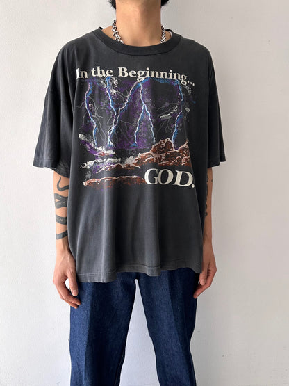 In the beginning god tee. super rare - XL