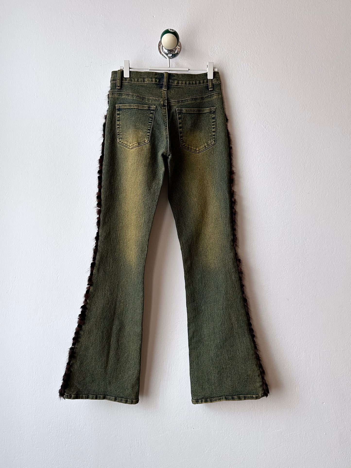 Fur trim millennium wide pants