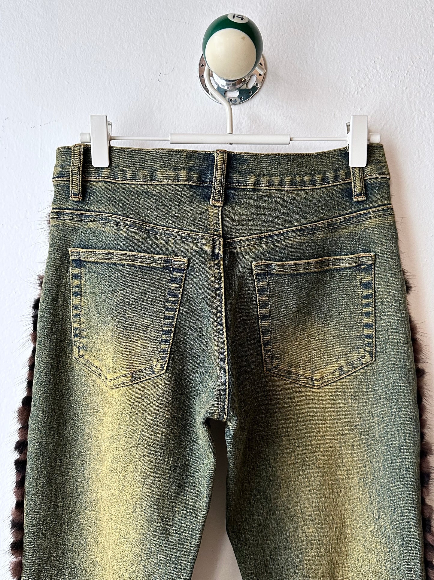 Fur trim millennium wide pants