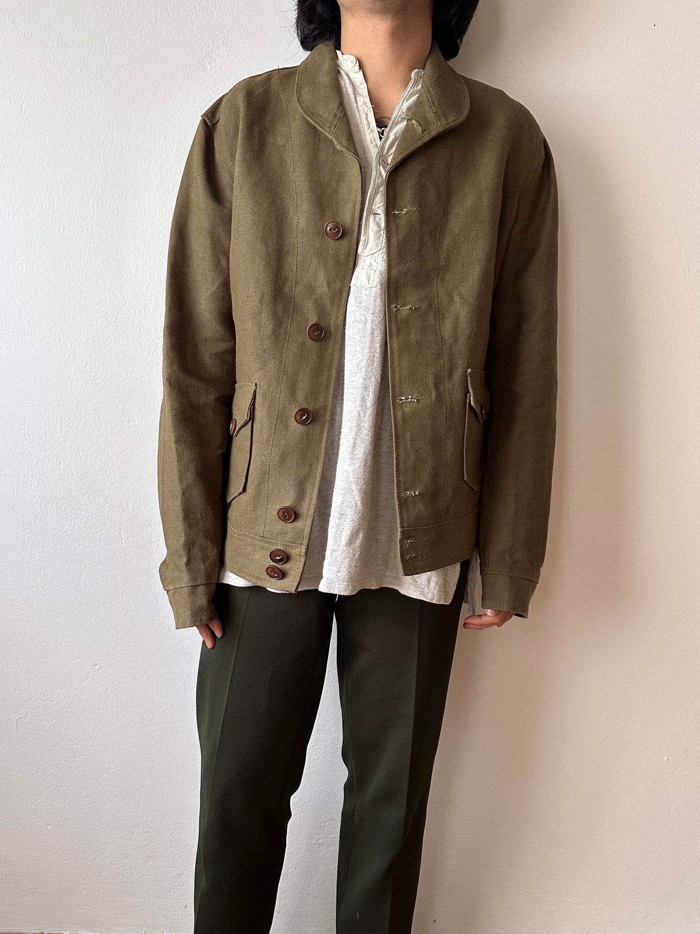 Unknown vintage french linen canvas jacket