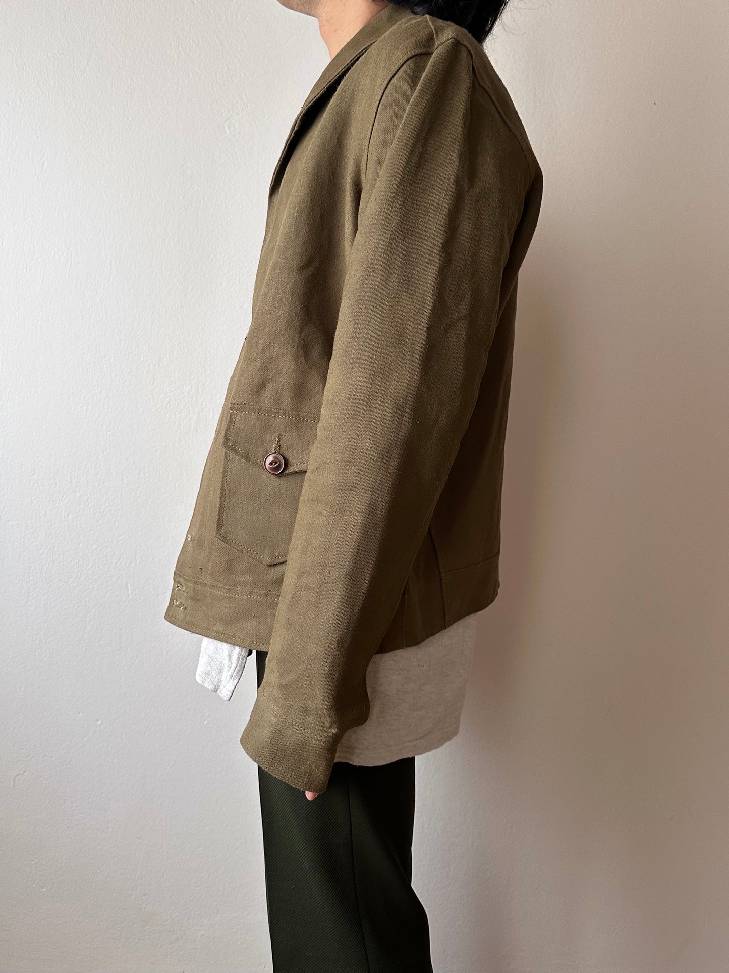Unknown vintage french linen canvas jacket
