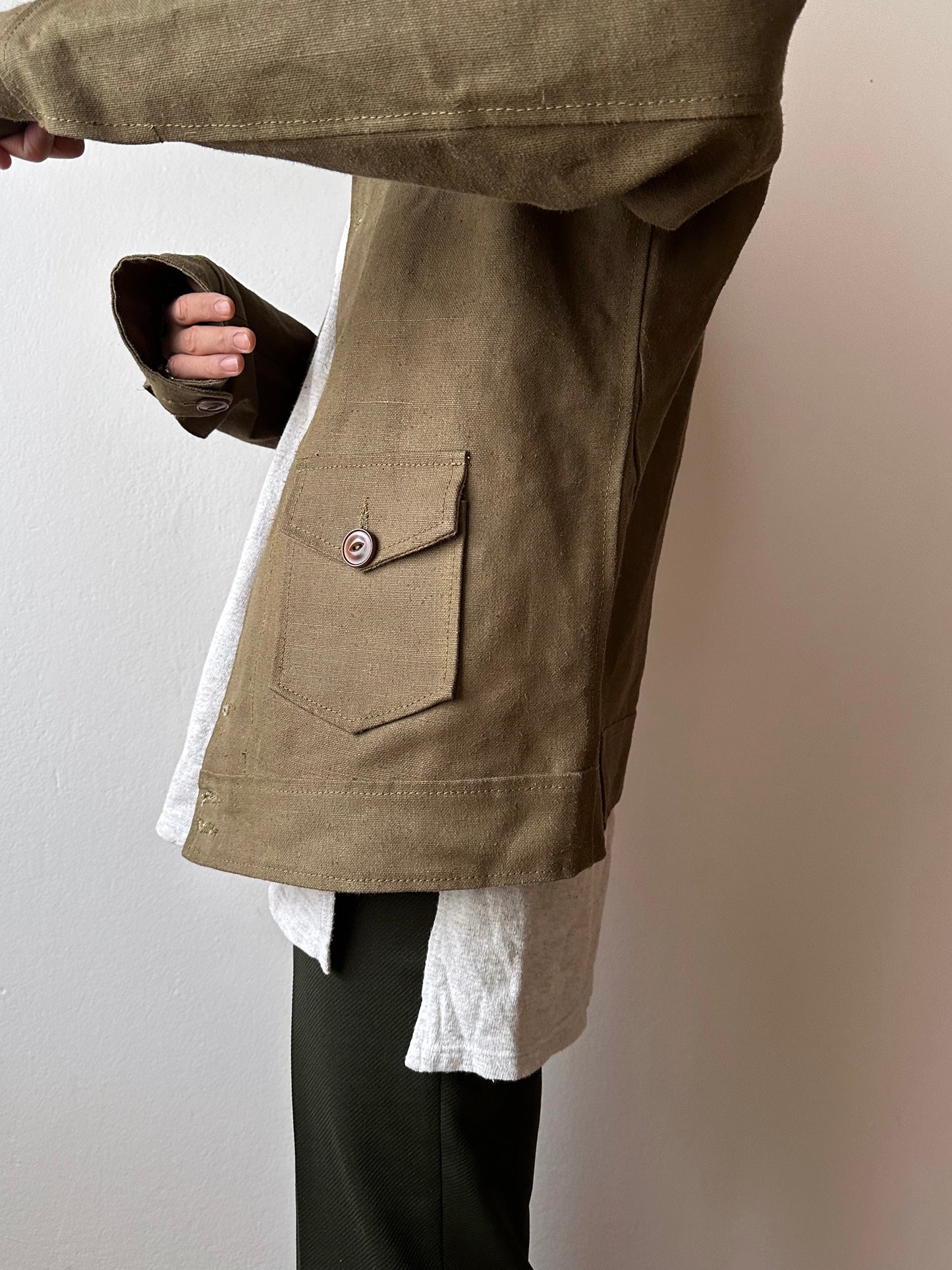 Unknown vintage french linen canvas jacket