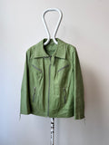 leather jacket in pale green