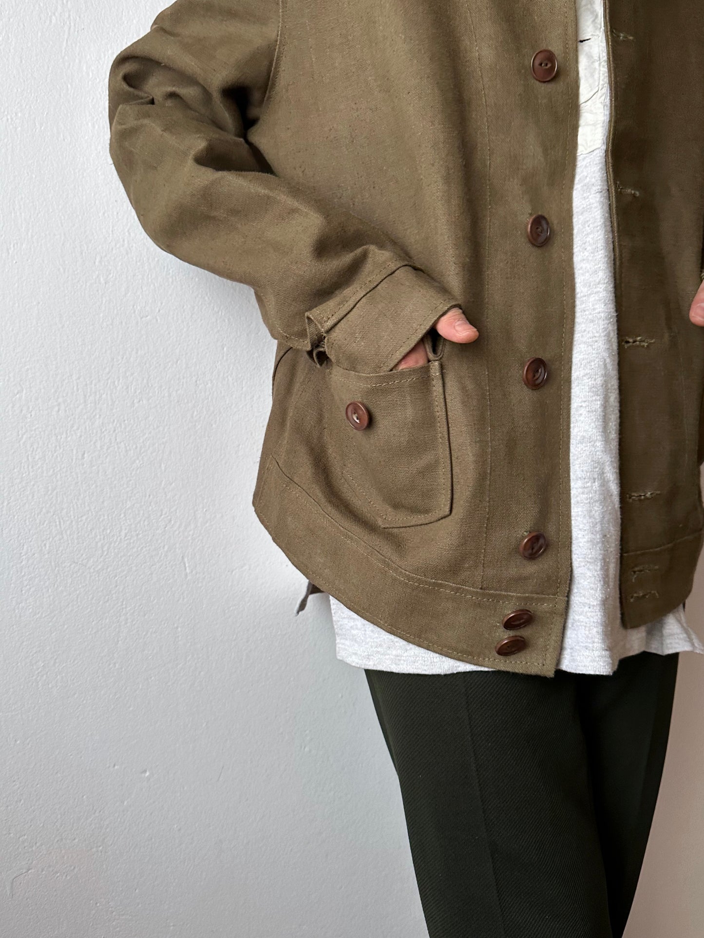 Unknown vintage french linen canvas jacket