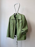 leather jacket in pale green