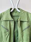 leather jacket in pale green