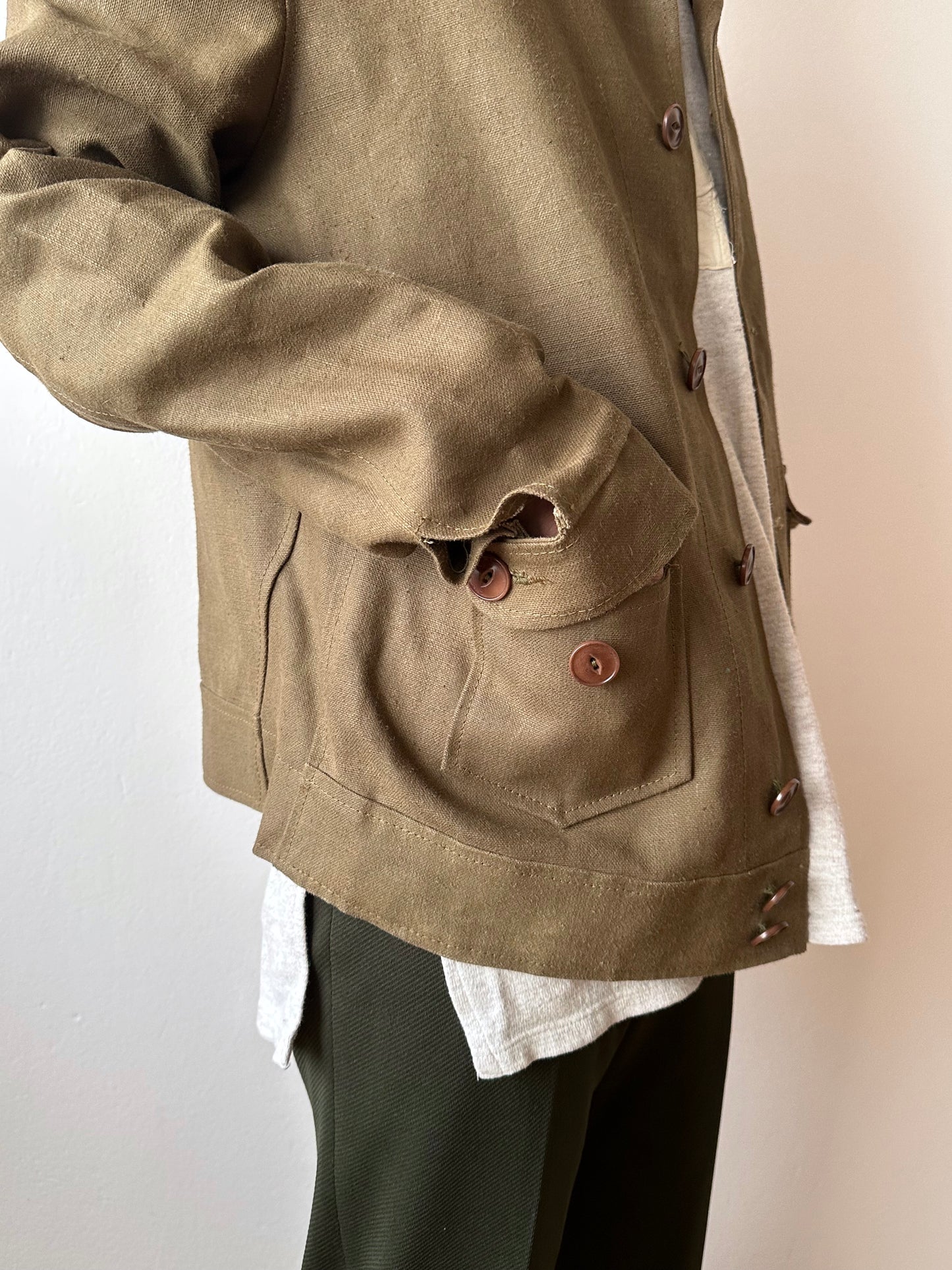 Unknown vintage french linen canvas jacket
