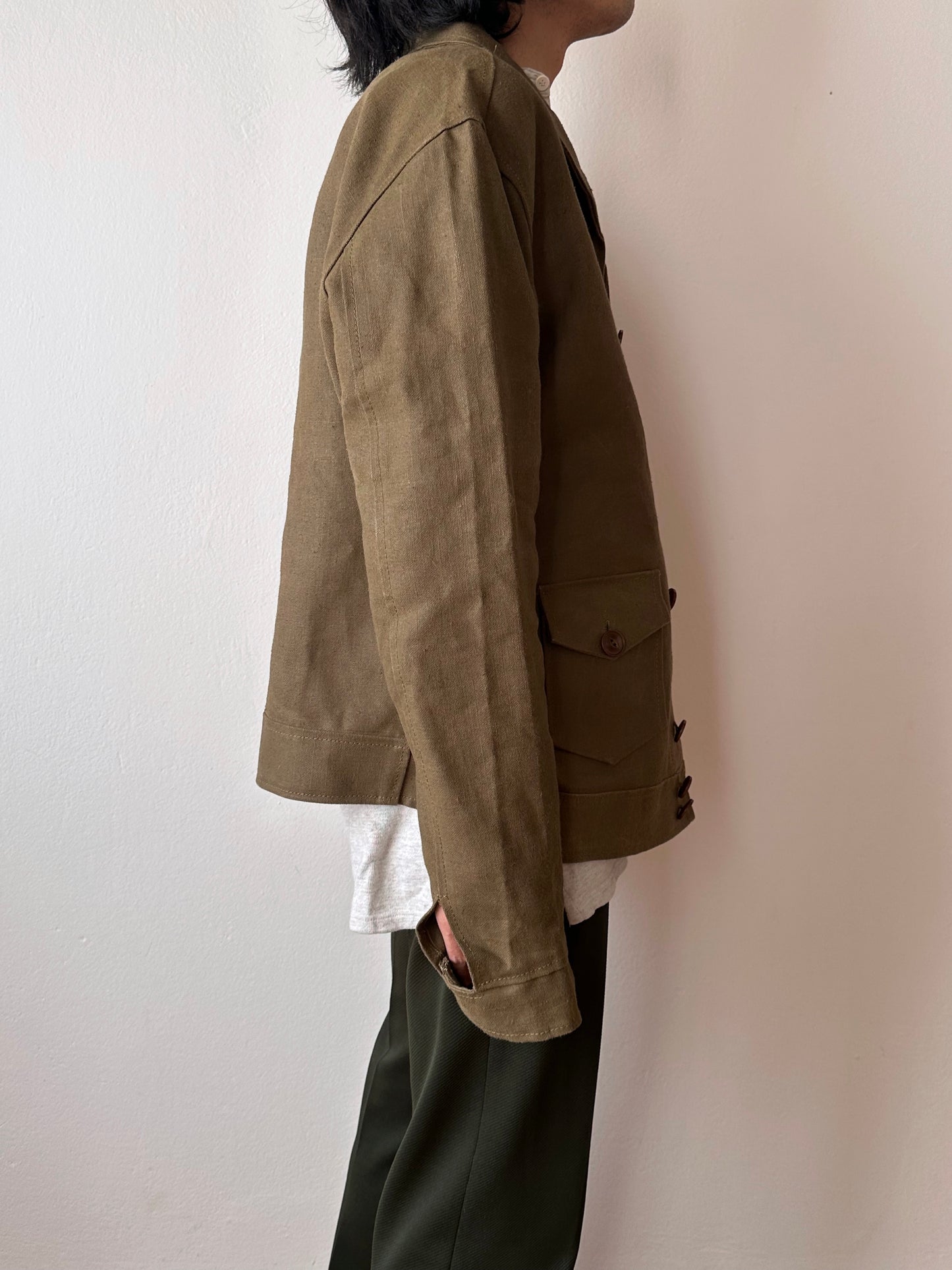 Unknown vintage french linen canvas jacket