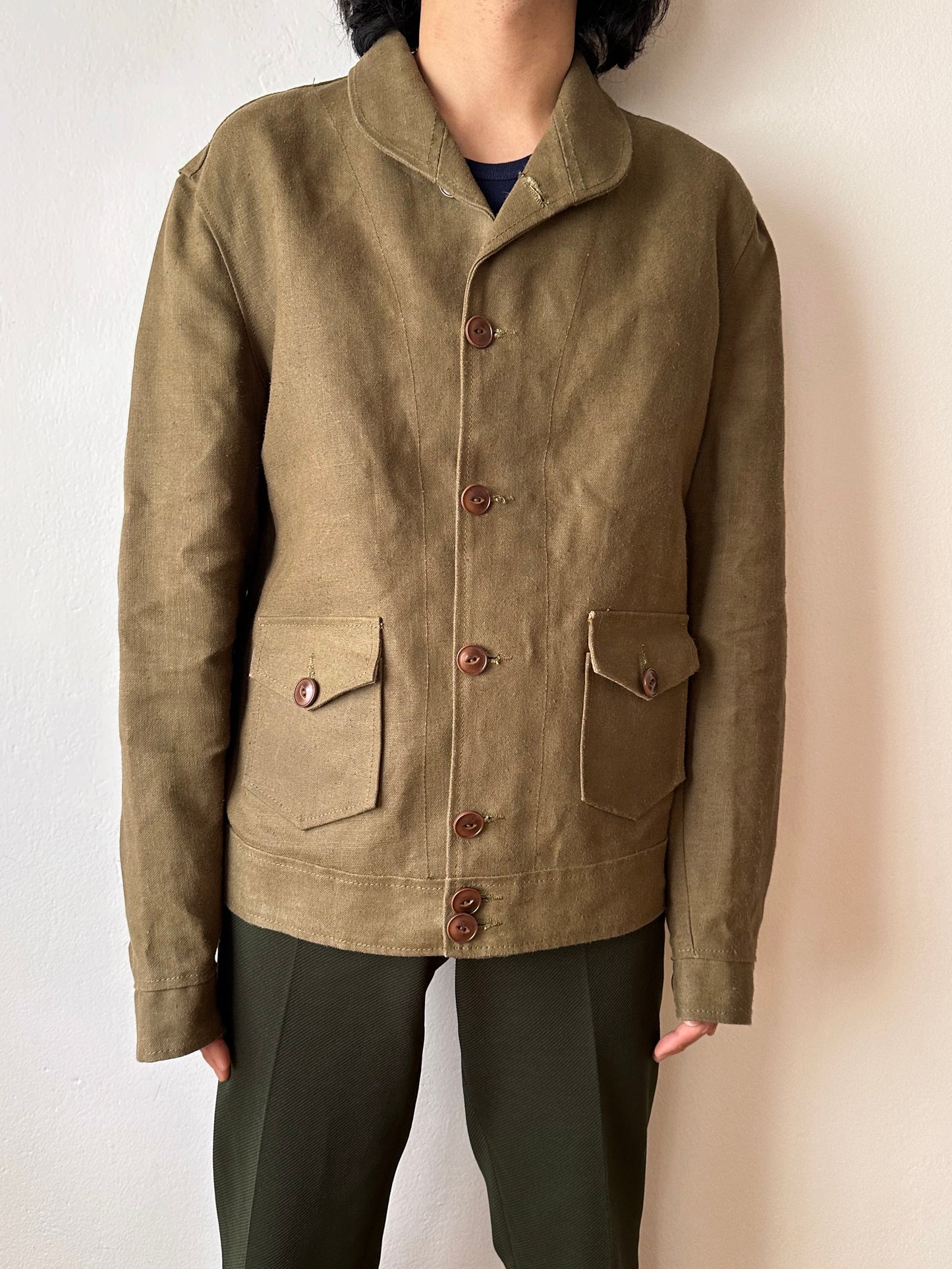 Unknown vintage french linen canvas jacket