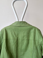 leather jacket in pale green