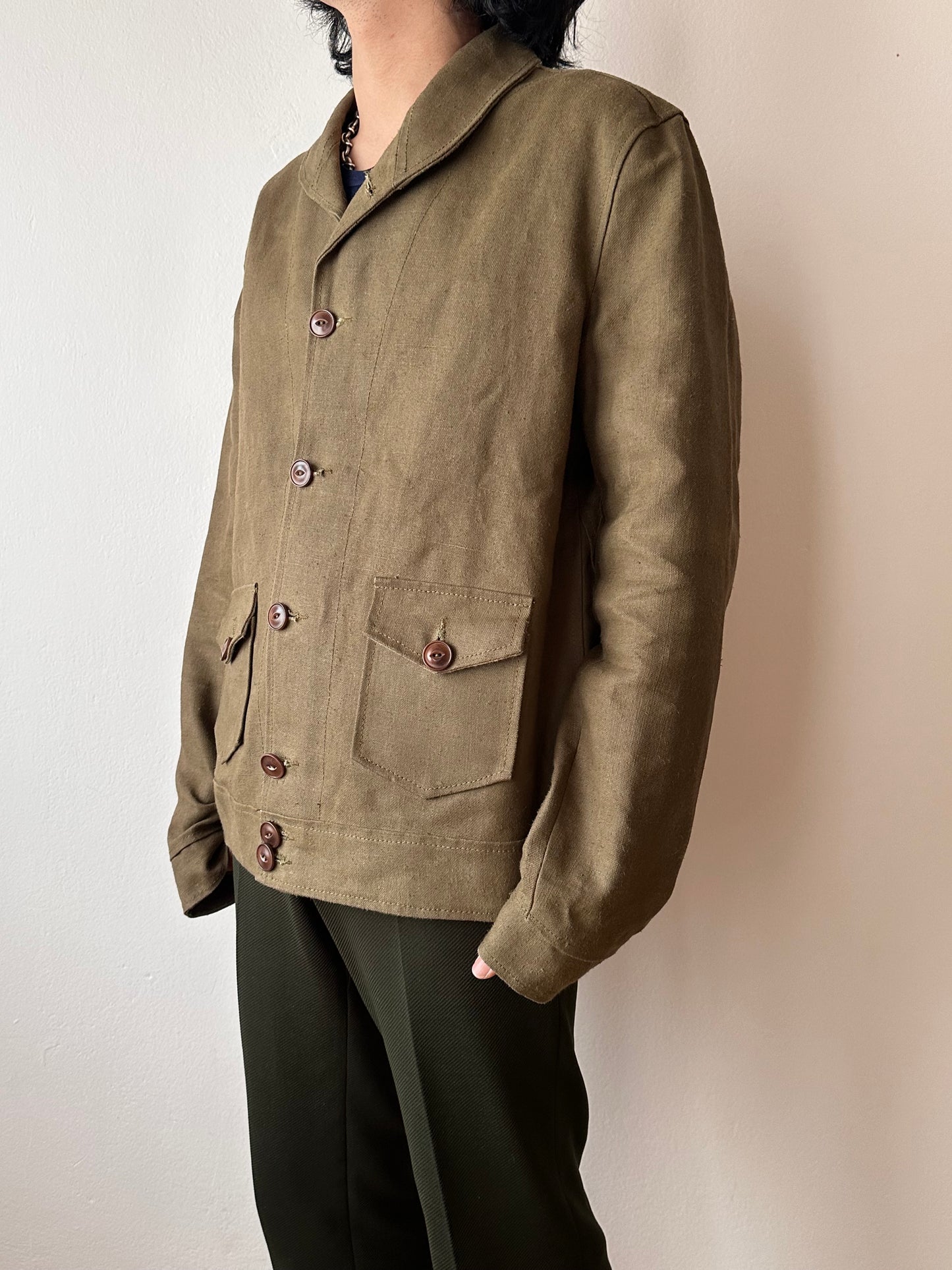 Unknown vintage french linen canvas jacket