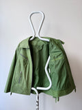 leather jacket in pale green