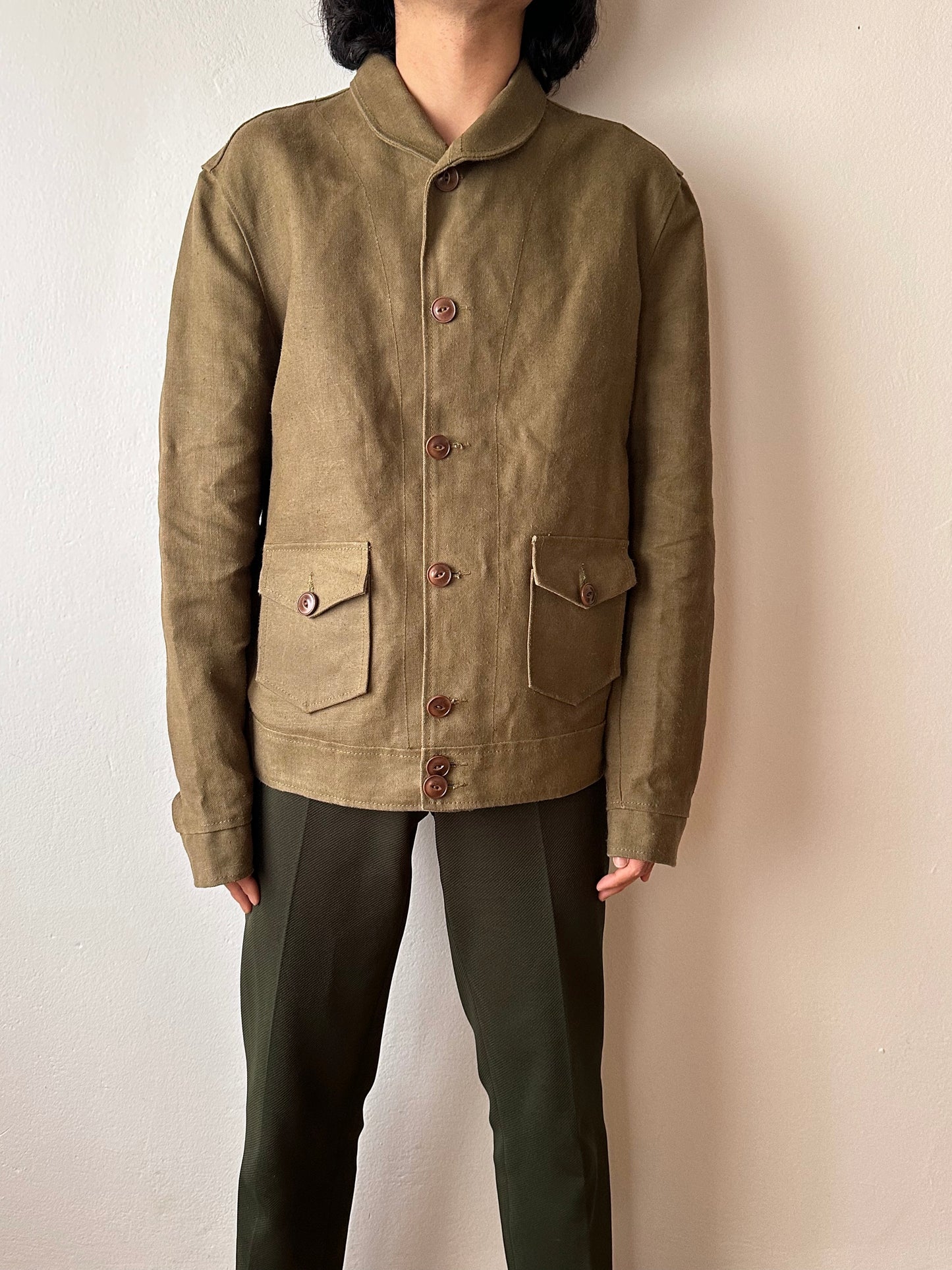 Unknown vintage french linen canvas jacket