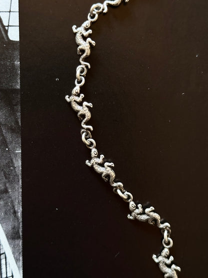 vintage silver salamander bracelet chain lizard gecko queue 925 ヴィンテージ シルバー ブレスレット トカゲ ヤモリ アニマル animal motif reptiles 爬虫類 TOTO プラハ