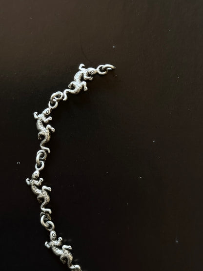 vintage silver salamander bracelet chain lizard gecko queue 925 ヴィンテージ シルバー ブレスレット トカゲ ヤモリ アニマル animal motif reptiles 爬虫類 TOTO プラハ