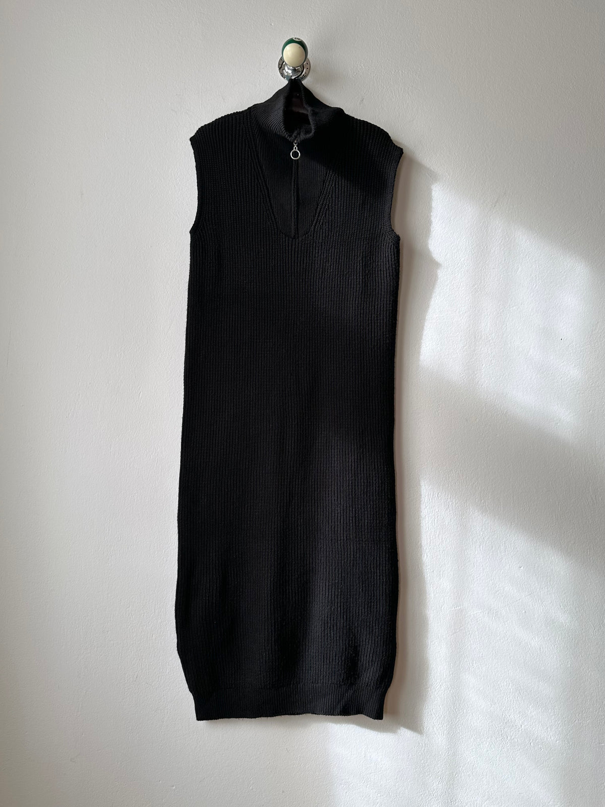 Black knit sleeveless dress