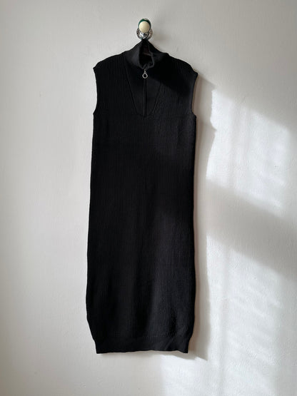 Black knit sleeveless dress