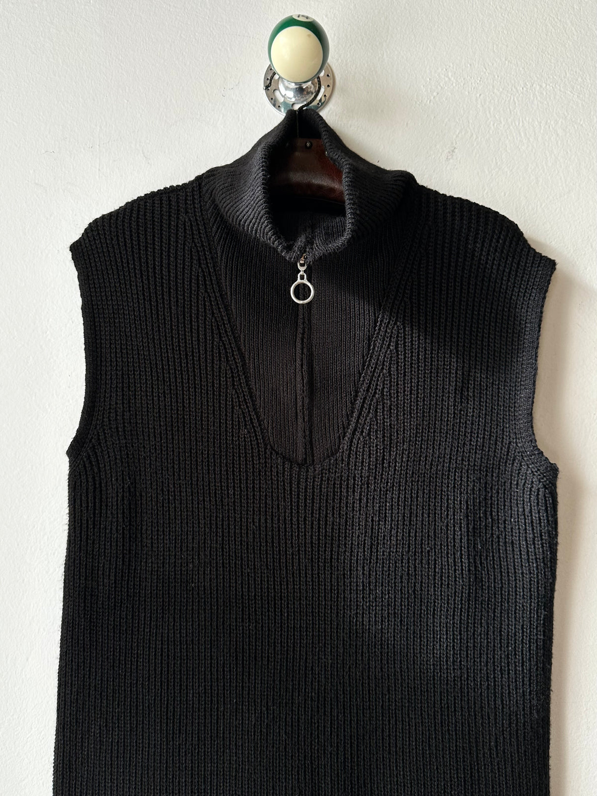 Black knit sleeveless dress