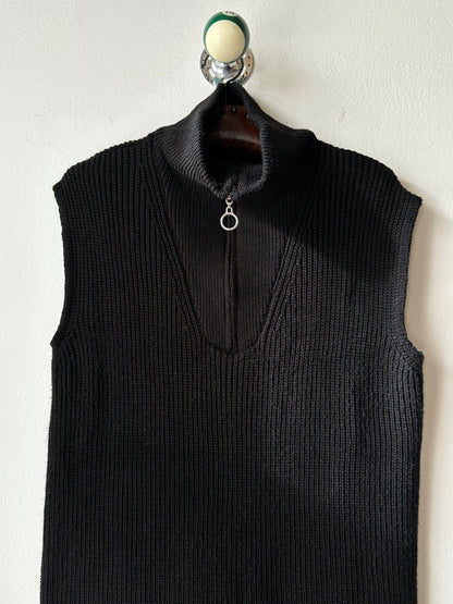 Black knit sleeveless dress