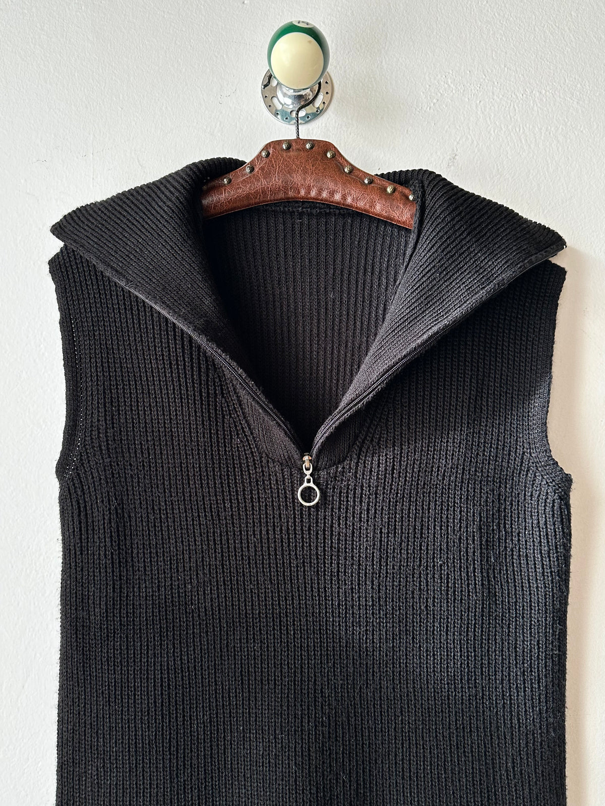 Black knit sleeveless dress