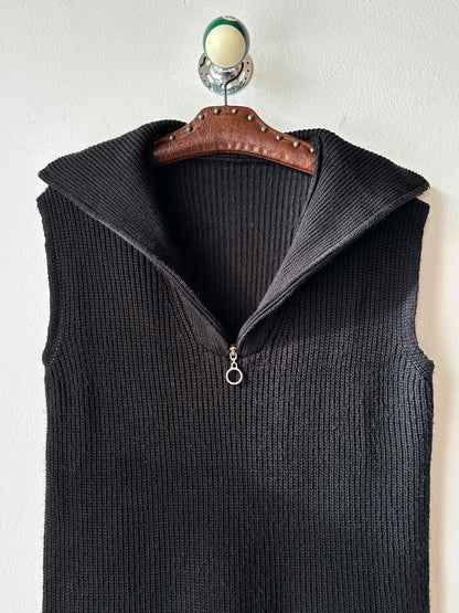 Black knit sleeveless dress
