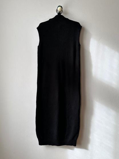 Black knit sleeveless dress