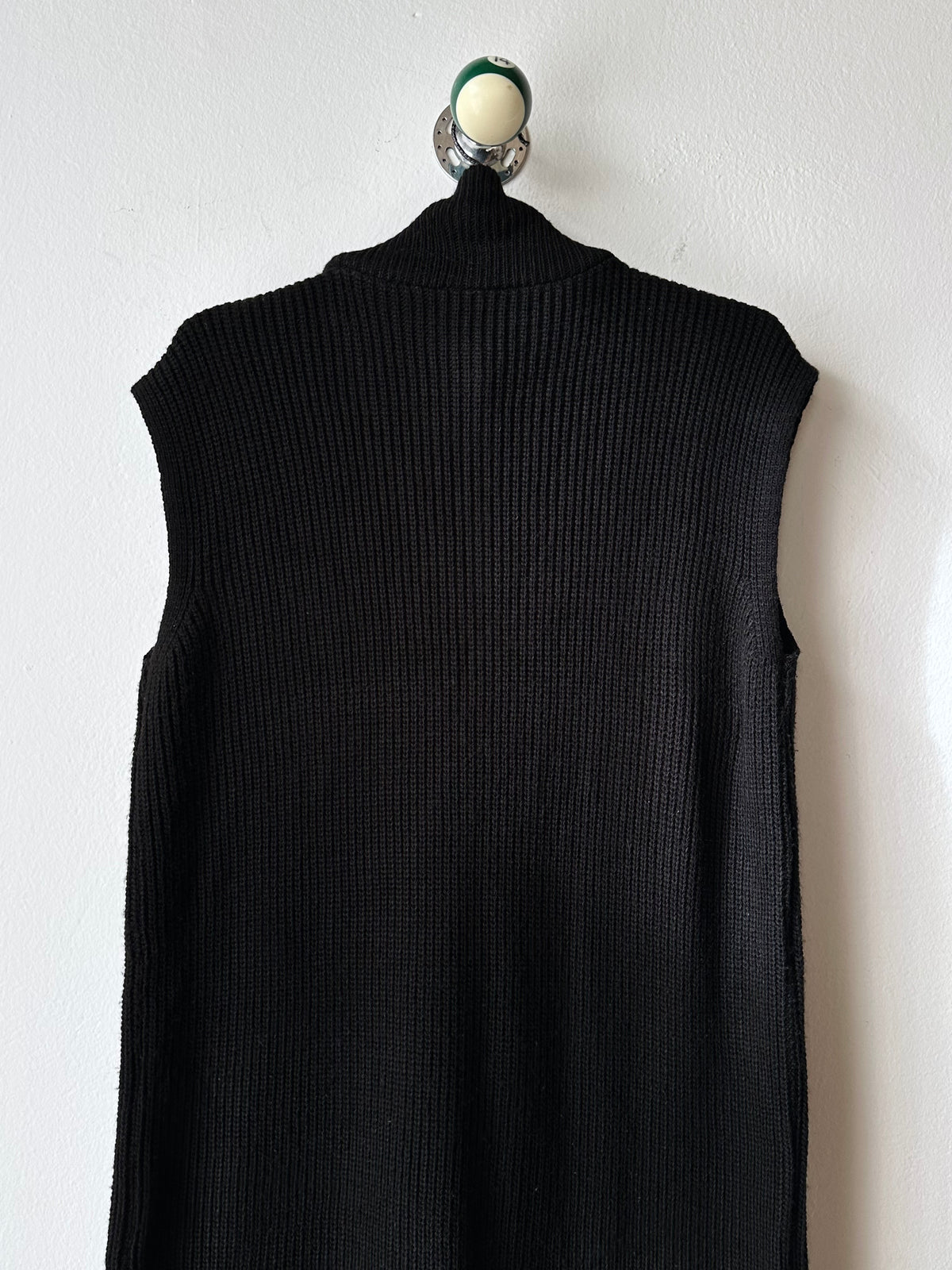 Black knit sleeveless dress