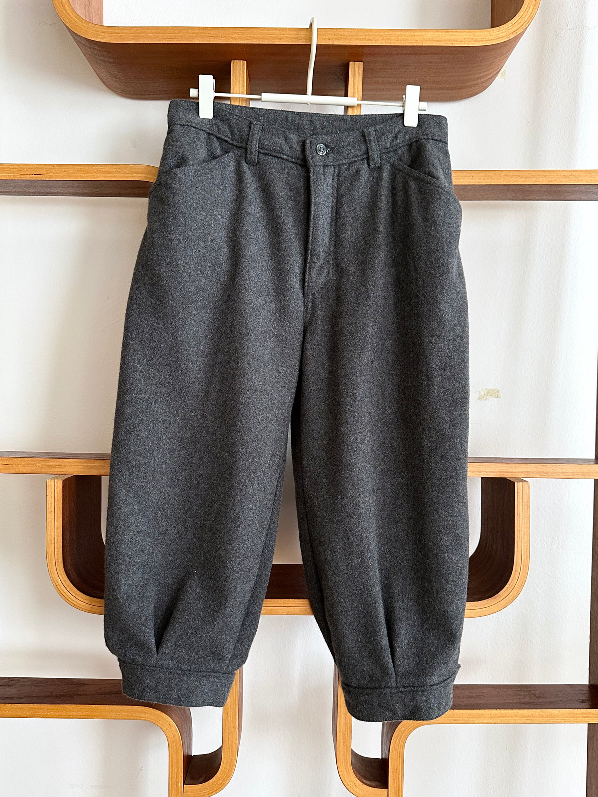 80s Italy grey wool blend pants W29