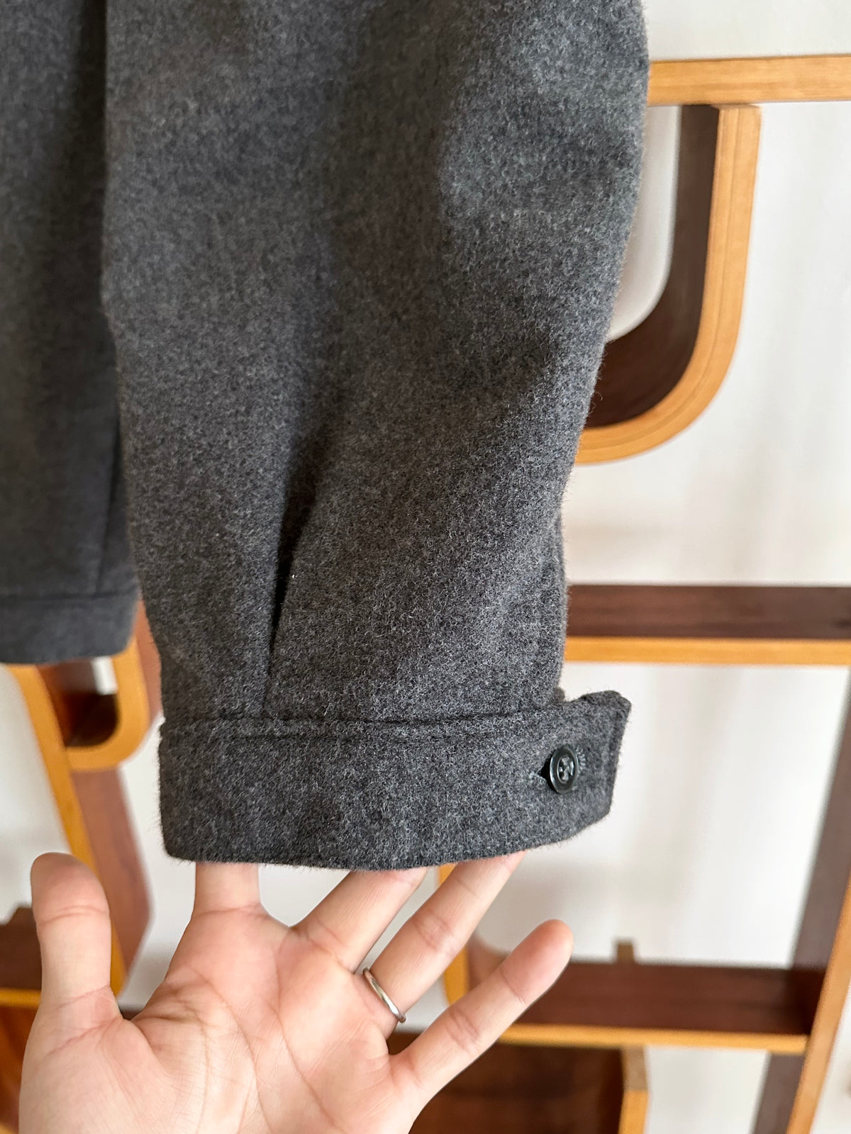 80s Italy grey wool blend pants W29