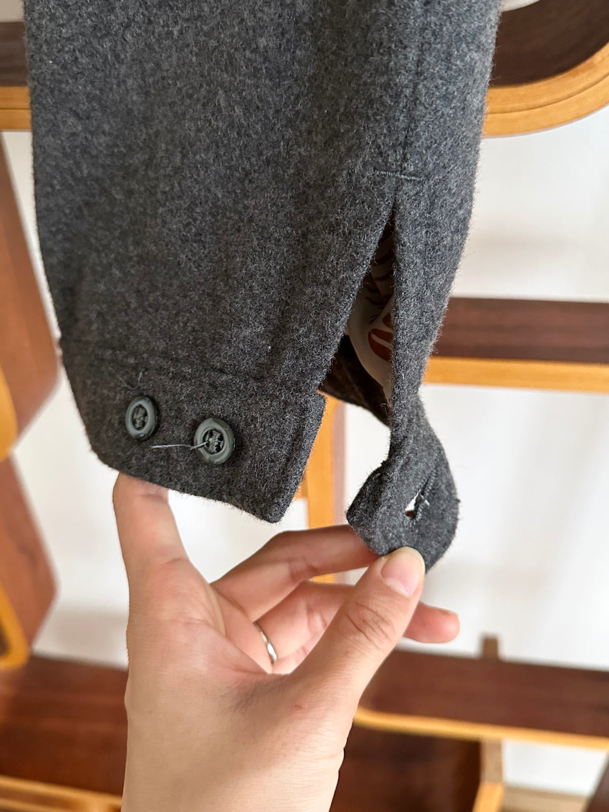 80s Italy grey wool blend pants W29